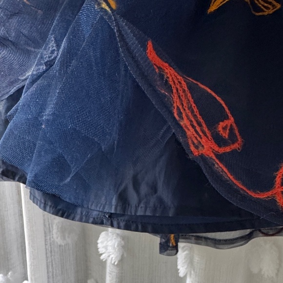 Cat & Jack Navy Skirt with Colorful Paper Airplane Motif Embroidery - Picture 5 of 5